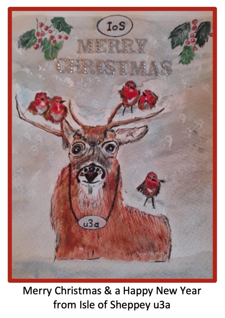 Christmas card with reindeer
